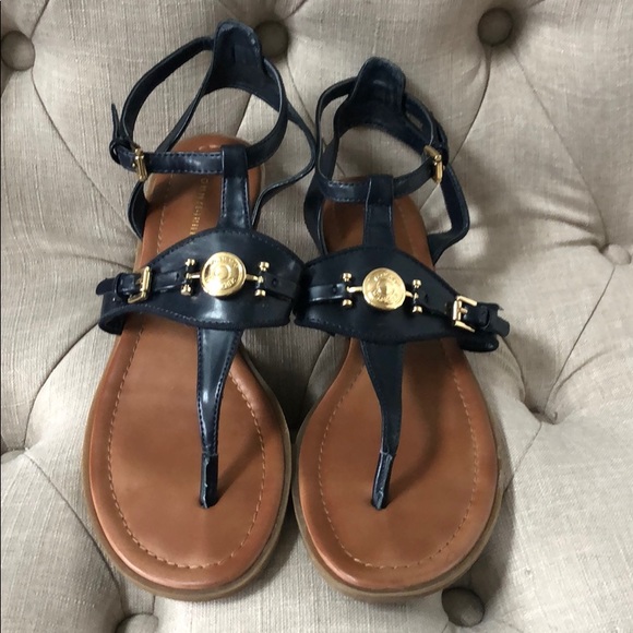 tommy hilfiger gold sandals